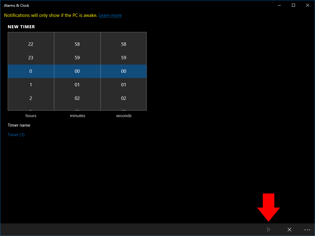 الموقتات في windows 10