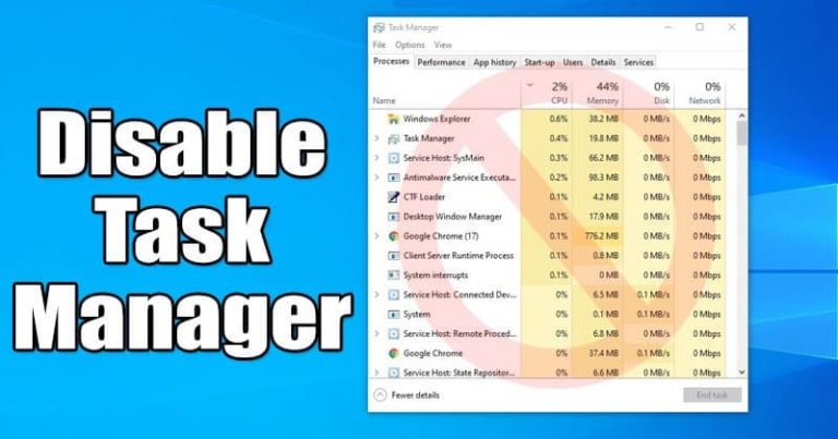 كيفية تعطيل Task Manager في جهاز كمبيوتر يعمل بنظام ويندوز 10 1