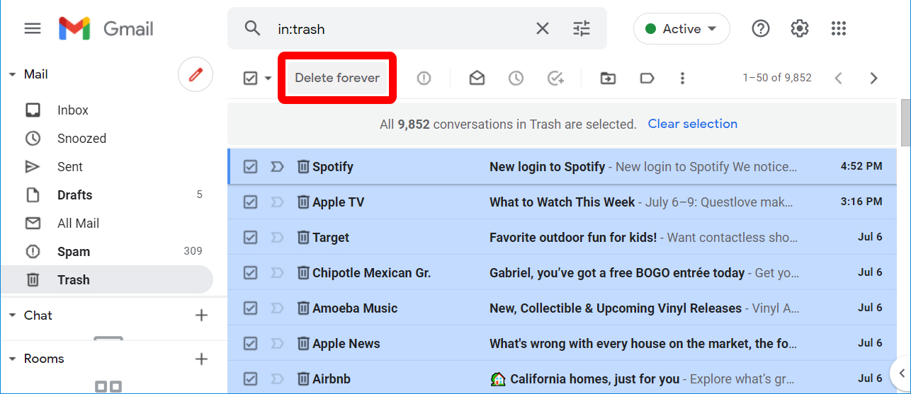 كيفية حذف جميع رسائل البريد الإلكتروني الخاصة بك في Gmail بشكل دائم