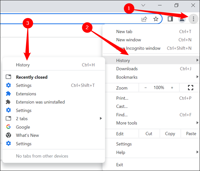 كيفية استعادة علامات التبويب المغلقة مؤخرًا في Chrome و Firefox و Opera و Internet Explorer و Edge 3