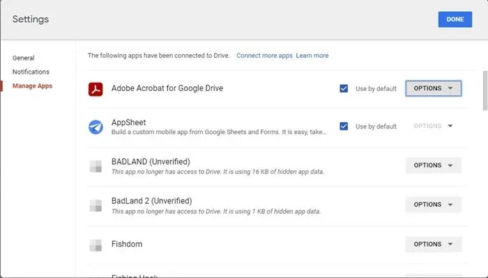 كيفية البحث عن التطبيقات المتصلة وإزالتها من Google Drive 5