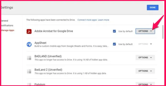 كيفية البحث عن التطبيقات المتصلة وإزالتها من Google Drive 7
