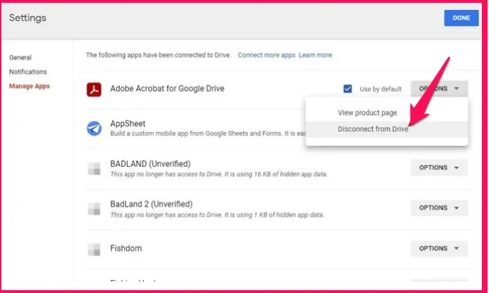 كيفية البحث عن التطبيقات المتصلة وإزالتها من Google Drive 8