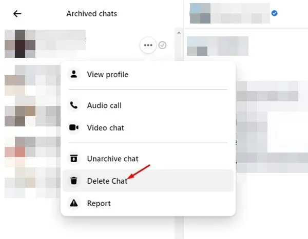 كيفية حذف الرسائل المؤرشفة على Messenger 5