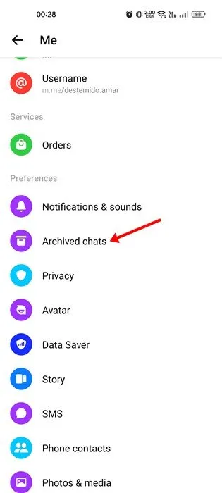 كيفية حذف الرسائل المؤرشفة على Messenger 8