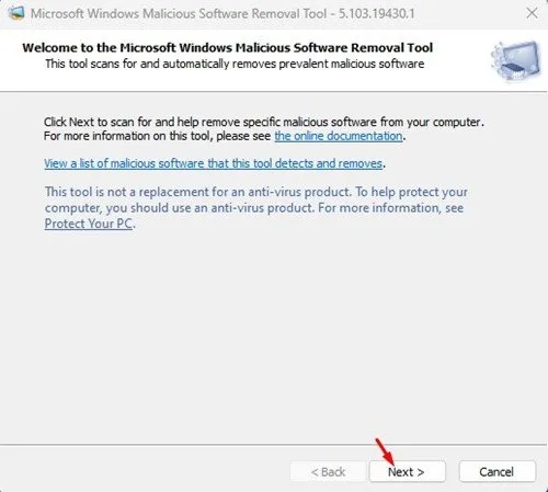كيفية إزالة البرامج الخطرة من Windows 11 (MSRT) 4