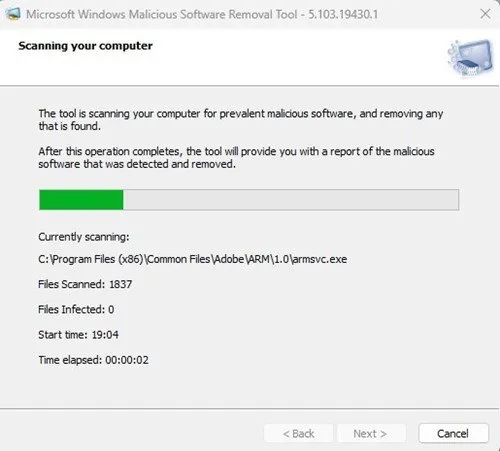 كيفية إزالة البرامج الخطرة من Windows 11 (MSRT) 6