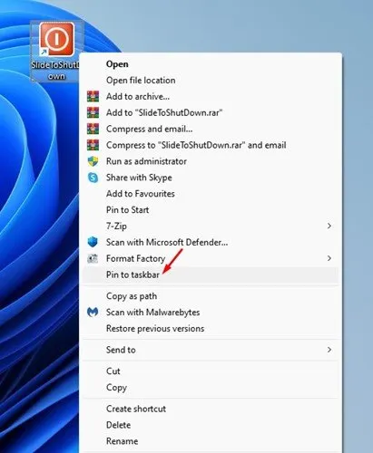 كيفية إضافة اختصار ايقاف التشغيل في شريط مهام Windows 11 9
