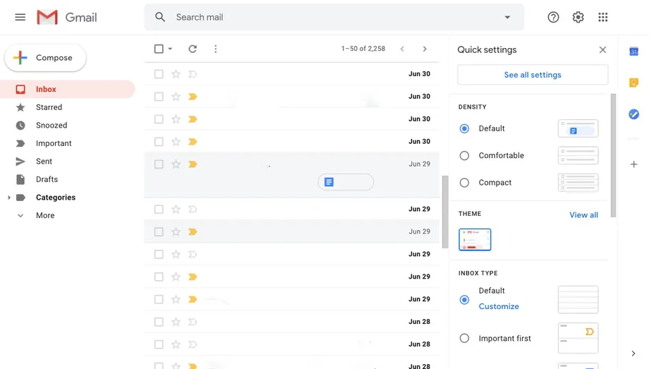 كيفية تغيير تخطيط البريد الوارد في Gmail 2