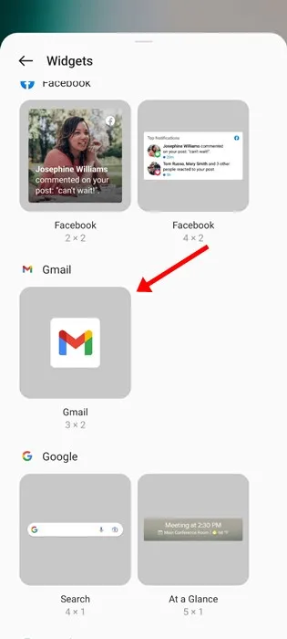 كيفية إضافة أداة Gmail إلى شاشة Android الرئيسية 4