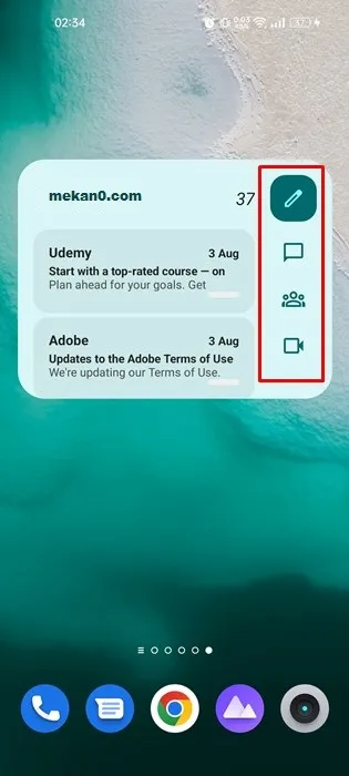 كيفية إضافة أداة Gmail إلى شاشة Android الرئيسية 6