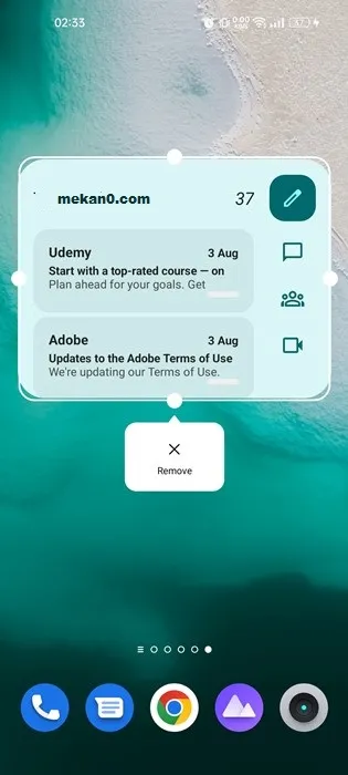 كيفية إضافة أداة Gmail إلى شاشة Android الرئيسية 7