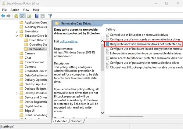 كيفية السماح أو رفض الوصول للكتابة إلى محركات الأقراص القابلة للإزالة في Windows 11 4