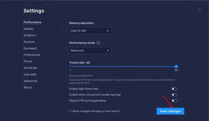 كيفية تمكين وضع الأداء على BlueStacks 5 6