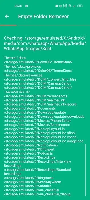 كيفية حذف جميع المجلدات الفارغة على Android 9
