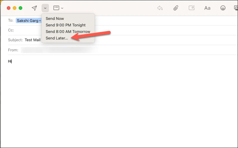 كيفية جدولة بريد إلكتروني في تطبيق Mail على Mac باستخدام macOS Ventura 6 كيفية جدولة بريد إلكتروني في تطبيق Mail على Mac باستخدام macOS Ventura 6