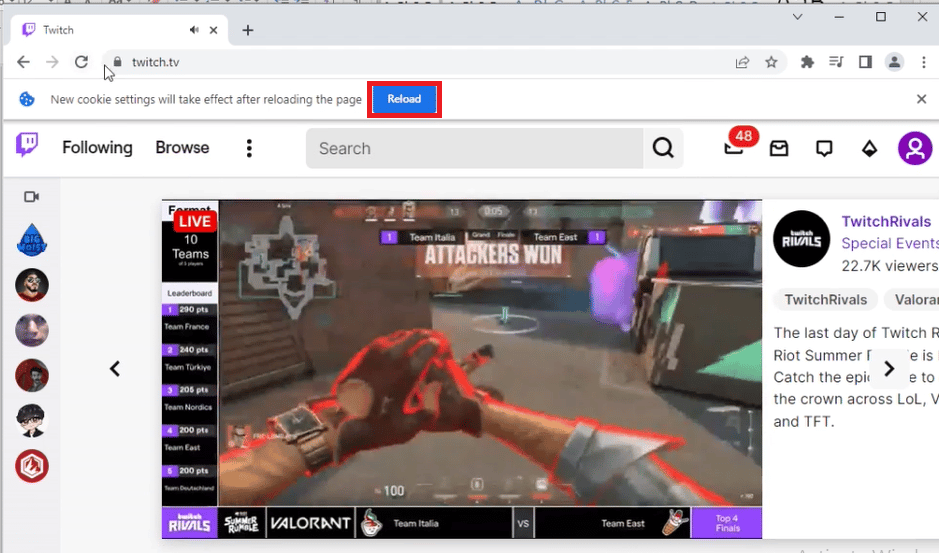 إصلاح Twitch غير قادر على الاتصال بالدردشة 16