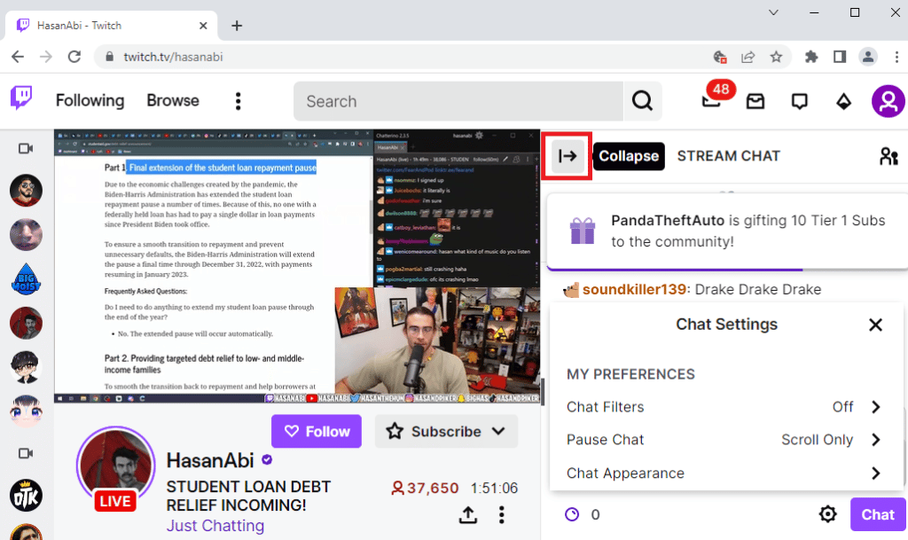 إصلاح Twitch غير قادر على الاتصال بالدردشة 24
