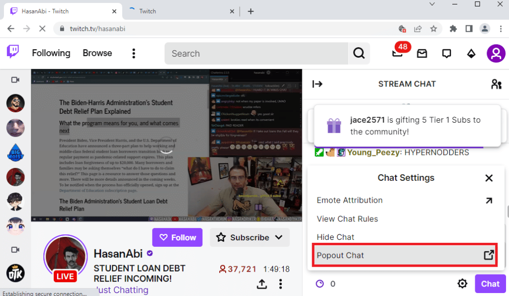إصلاح Twitch غير قادر على الاتصال بالدردشة 27