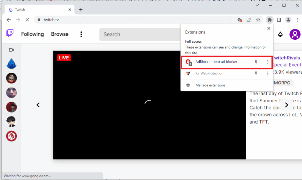 إصلاح Twitch غير قادر على الاتصال بالدردشة 33