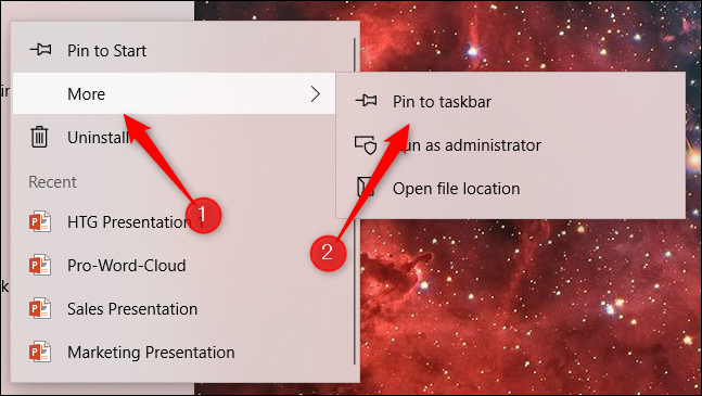 5 طرق لتثبيت الاختصارات على شريط مهام Windows 10 5
