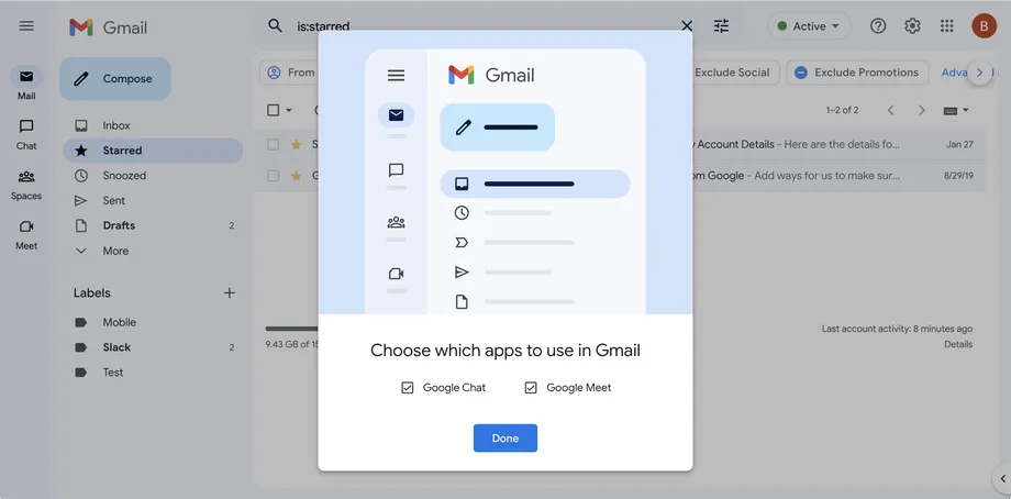 كيفية تغيير اللوحات الجانبية في طريقة عرض Gmail الجديدة 5 كيفية تغيير اللوحات الجانبية في طريقة عرض Gmail الجديدة 5