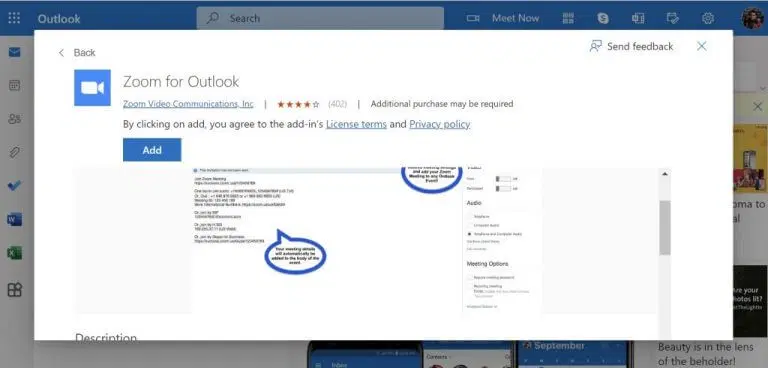 كيفية إضافة Zoom إلى حساب Outlook الخاص بك 2