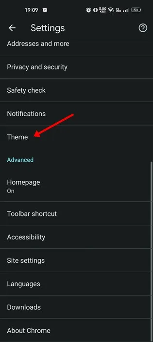 كيفية تنشيط الوضع الداكن على Chrome لنظام Android 4