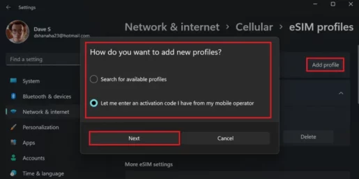 كيفية الحصول بسهولة على ملف تعريف eSIM مجاني على Windows 11 11
