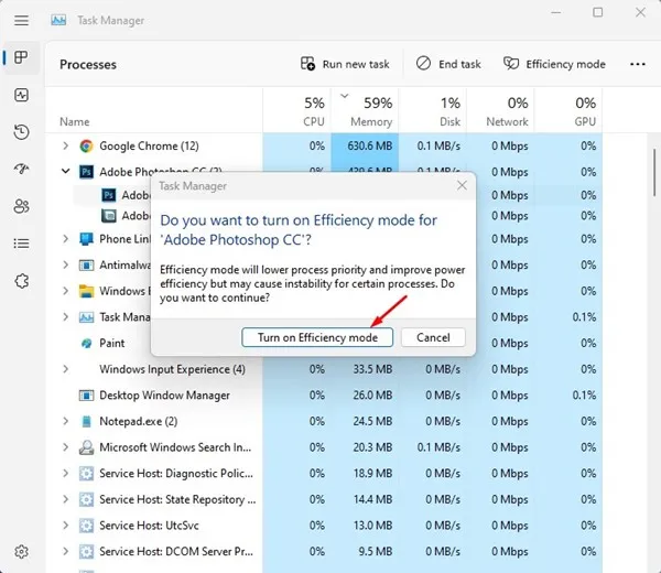كيفية تمكين وضع الكفاءة في Windows 11 6