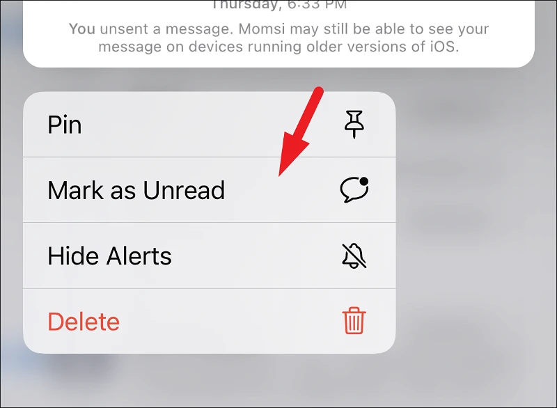 كيفية وضع علامة على رسالة كغير مقروءة على الايفون الذي يعمل بنظام iOS 16 3