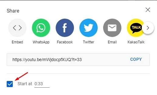 كيفية مشاركة فيديو يوتيوب في وقت محدد 4