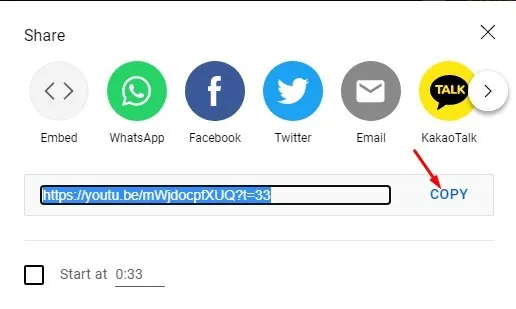 كيفية مشاركة فيديو يوتيوب في وقت محدد 5