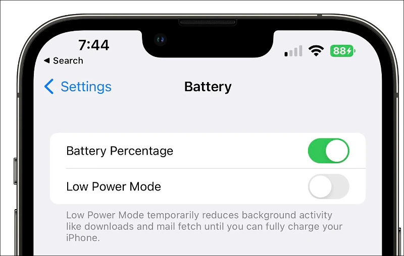 كيفية إظهار النسبة المئوية للبطارية داخل البطارية على الايفون لنظام iOS 16 5