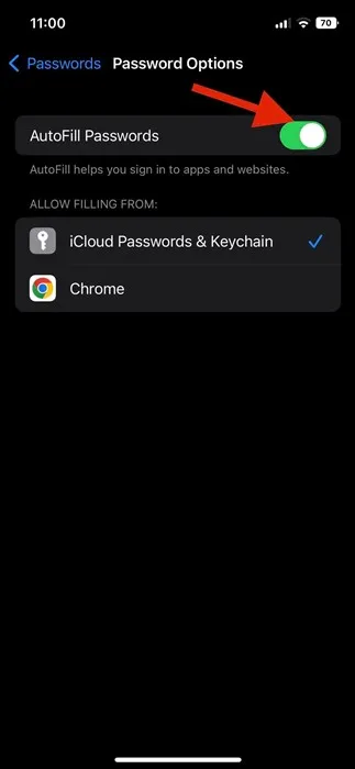كيفية إيقاف تشغيل اقتراح كلمة المرور تلقائيًا على iPhone 4