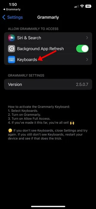 كيفية استخدام Grammarly على الايفون 5