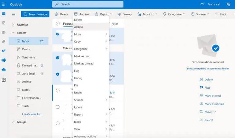 كيفية أرشفة رسائل البريد الإلكتروني في Outlook 2