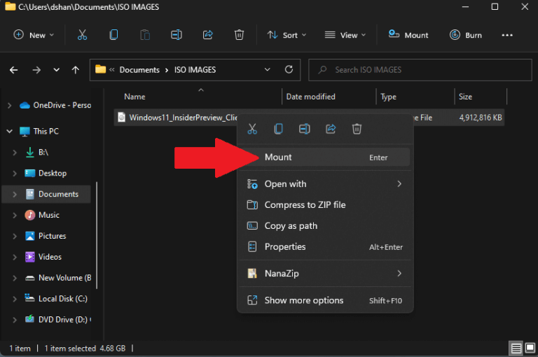 كيفية تركيب صور ISO على الفور تقريبًا على نظام التشغيل Windows 11 3
