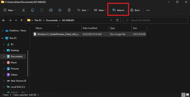 كيفية تركيب صور ISO على الفور تقريبًا على نظام التشغيل Windows 11 4
