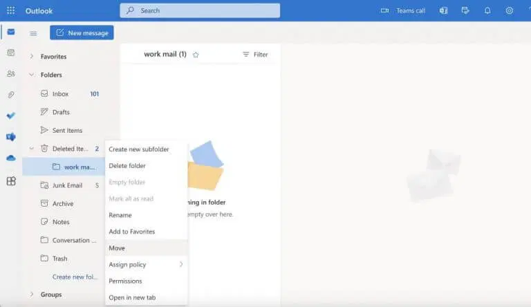 كيفية استعادة المجلدات المحذوفة في Outlook 2