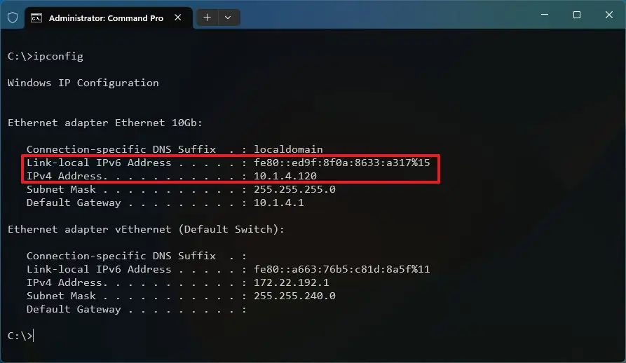 كيف تجد عنوان IP الخاص بك على Windows 11 2