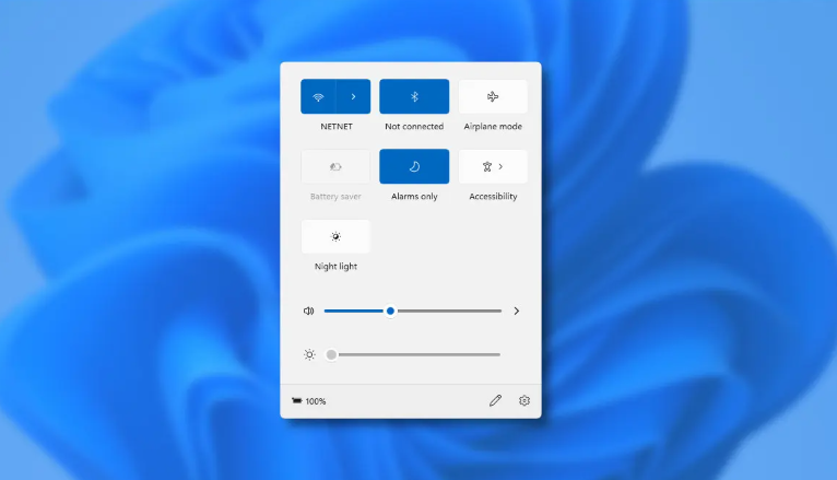 كيف تعمل قائمة "الإعدادات السريعة" الجديدة في Windows 11 1