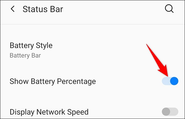كيفية إظهار نسبة البطارية على Android 8