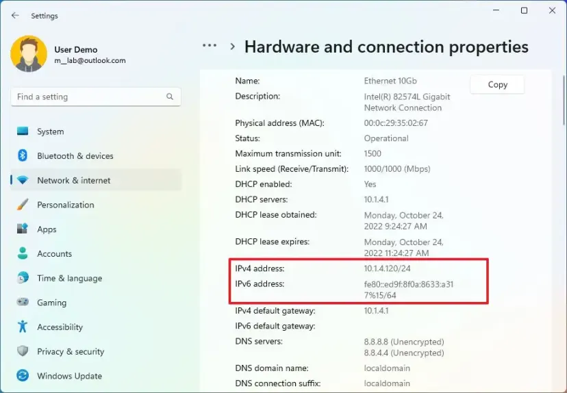 كيف تجد عنوان IP الخاص بك على Windows 11 8