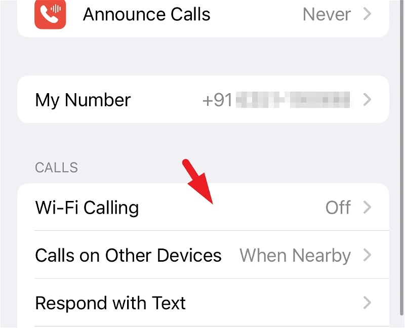 كيفية تمكين مكالمات WiFi على iPhone 14 4