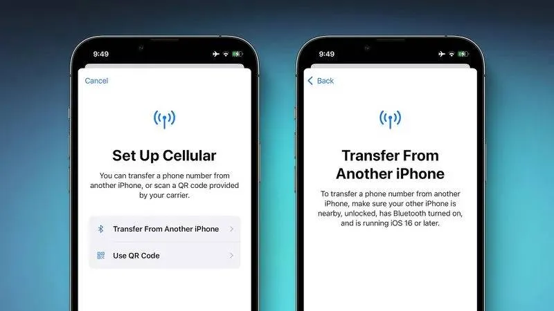 يسمح iOS 16 بنقل eSIM بين أجهزة iPhone عبر البلوتوث 2 يسمح iOS 16 بنقل eSIM بين أجهزة iPhone عبر البلوتوث 2