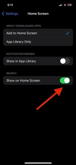 كيفية إزالة زر بحث الشاشة الرئيسية على iPhone - iOS 16 4
