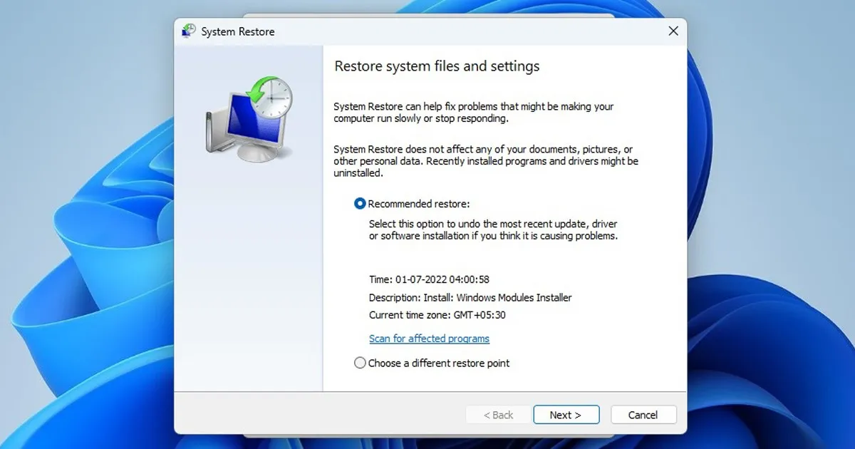 كيفية جدولة نقاط استعادة النظام التلقائية في Windows 11 1
