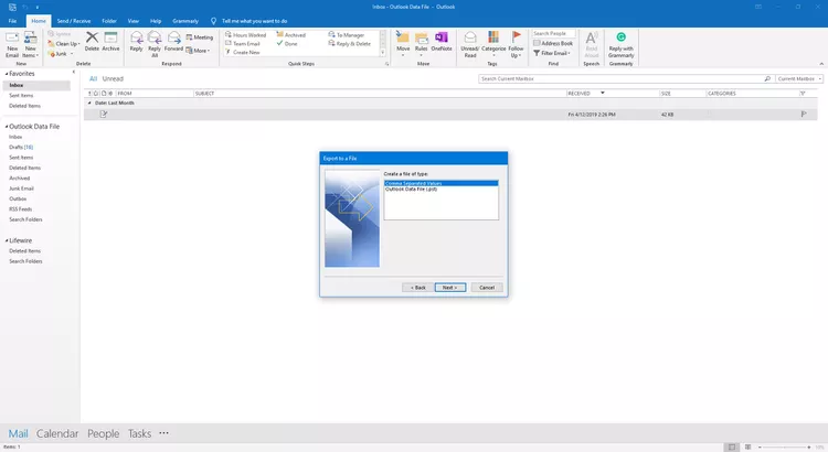 كيفية تصدير رسائل البريد الإلكتروني من Outlook 18