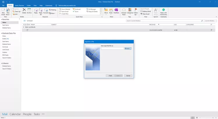 كيفية تصدير رسائل البريد الإلكتروني من Outlook 20